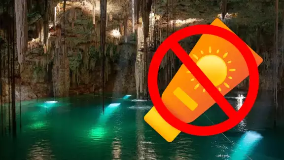 El bloqueador solar no se permite en los cenotes de Yucatán El bloqueador solar no se permite en los cenotes de Yucatán