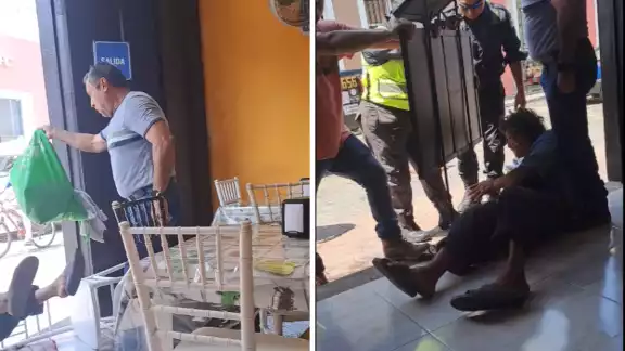 El hombre que atacó al indigente fue exhibido en redes sociales El hombre que atacó al indigente fue exhibido en redes sociales