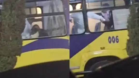 Chofer de autobús en Zacatecas golpea salvajemente a una mujer y un niño Chofer de autobús en Zacatecas golpea salvajemente a una mujer y un niño