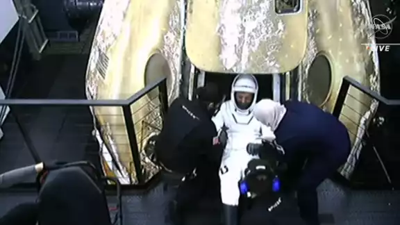 La llegada de los astronautas. Foto: Especial La llegada de los astronautas. Foto: Especial