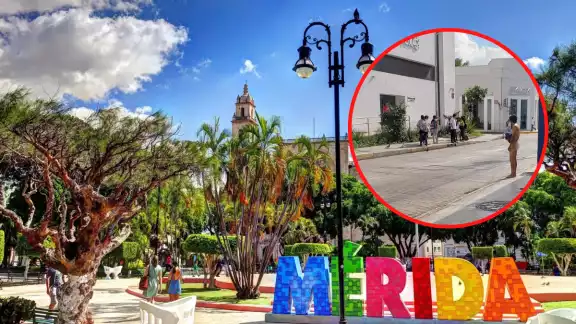 El hombre fue captado por personas que esperan el camión sobre esas calles