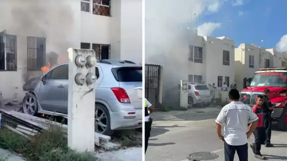 Las llamas amenazaban con alcanzar una casa y otros autos