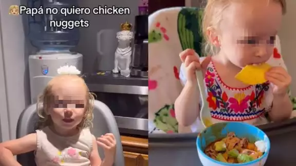 La niña prefirió un plato de pozole que nuggets de pollo La niña prefirió un plato de pozole que nuggets de pollo