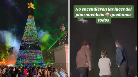 El árbol navideño no encendió en su totalidad El árbol navideño no encendió en su totalidad