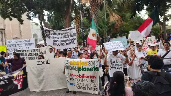 Los manifestantes denunciarán a inmobiliarias y granjas que invaden sus tierras Los manifestantes denunciarán a inmobiliarias y granjas que invaden sus tierras