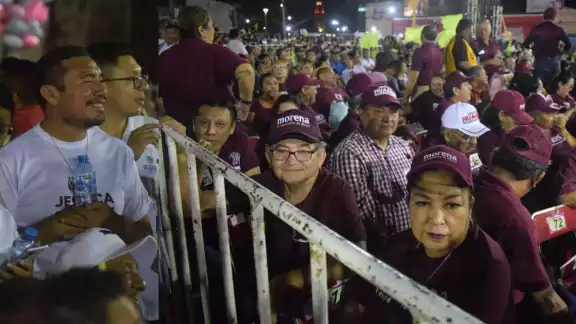 Así arribó Claudia Sheinbaum a Umán