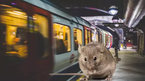 La rata sorprendió a un pasajero. Foto: Especial