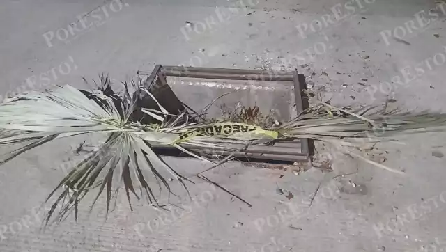 Una rejilla pluvial expuesta en la colonia Guadalupe mantiene en riesgo constante a conductores y ciclistas en Champotón.