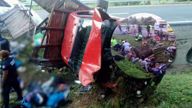 En la camioneta viajaban un total de 27 personas de origen cubano