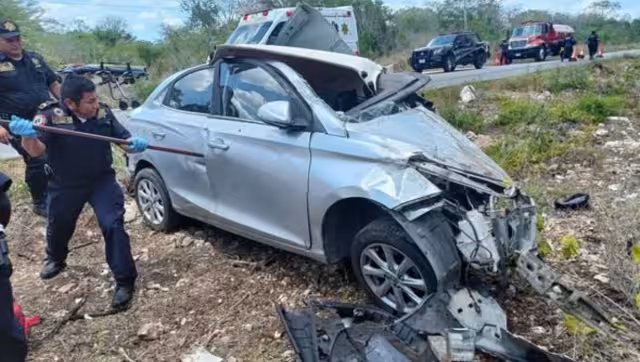 Mortal accidente en la carretera Mérida-Celestún deja cinco muertos.