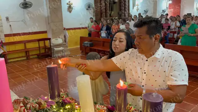 Corona de Adviento se enciende en parroquia y capillas rurales de Hopelchén