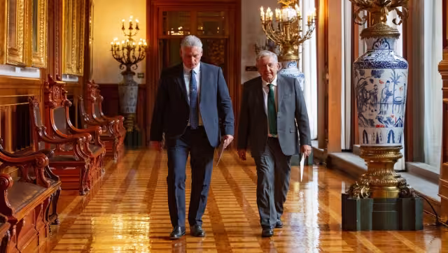 El encuentro privado se llevó a cabo en Palacio Nacional, después del Desfile Cívico Militar. Foto: Twitter @CubaMINREX