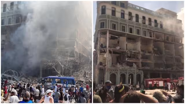 Una fuerte explosión el viernes en el céntrico hotel Saratoga de La Habana dejó ocho muertos y 30 heridos. Foto: Twitter @MLopezSanMartin