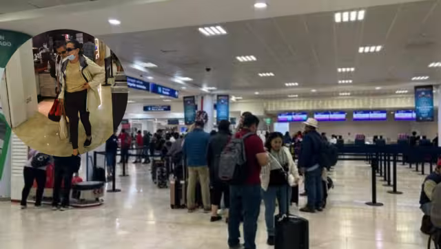 Fernando Chávez fue a la terminal aérea a despedir a su esposa y su hija, quienes partieron ayer rumbo a Colombia.