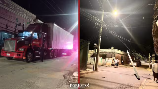 Imprudencia al volante: tráiler provoca destrozos en el centro de Nunkiní