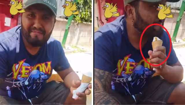El hombre no escuchó las advertencias y siguió comiendo su helado