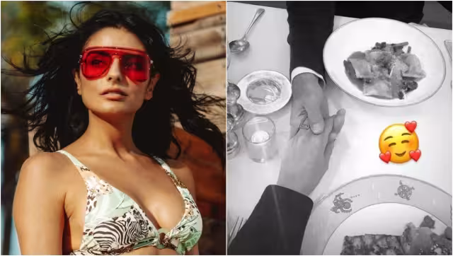 La publicación en sus historias iba acompañada de la foto de un caballero sosteniendo su mano. Foto: Instagram aislinnderbez