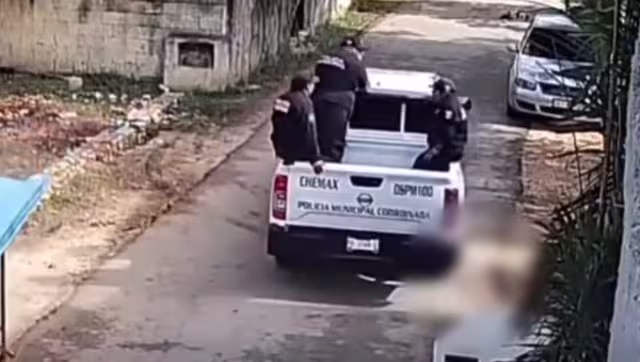 Suspenden a policía tras aplastar a can, en Chemax