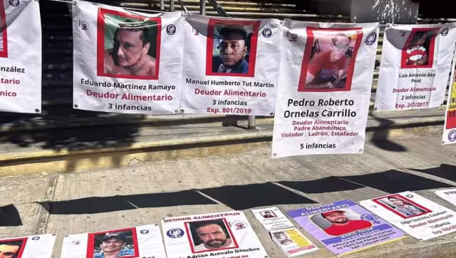 Las fotos fueron compartidas por la colectiva "Ley Sabina contra deudores alimentarios Yucatán"