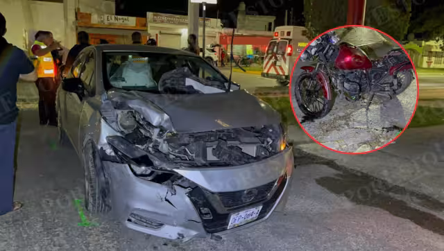 Pareja grave tras choque en la avenida Concordia; auto les cerró el paso
