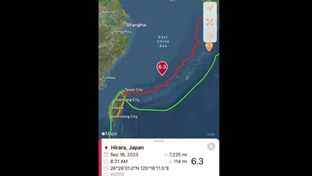 El Servicio Geológico de Estados Unidos reportó un sismo de magnitud 6.3 en el noreste de Taiwán