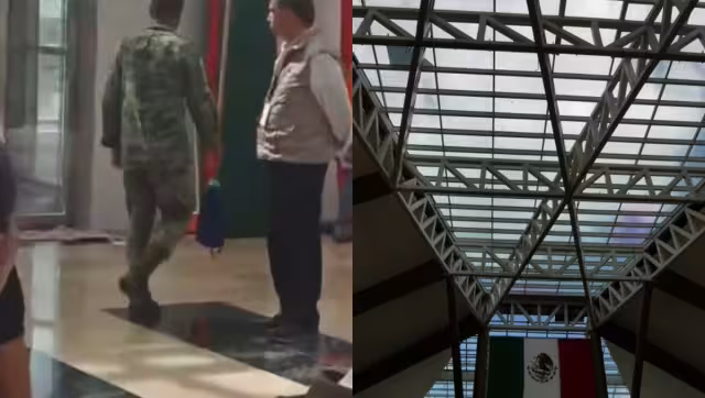 Elementos de la Sedena limpiaron los charcos provocados por las goteras