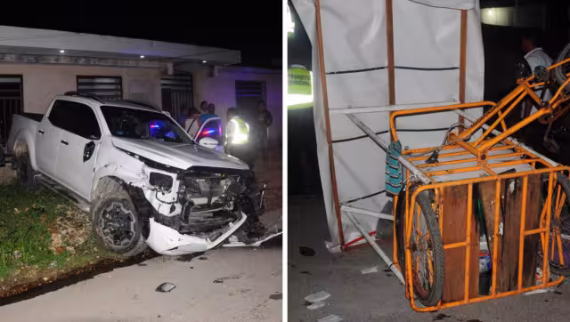 El conductor se detuvo al estrellarse con una barda
