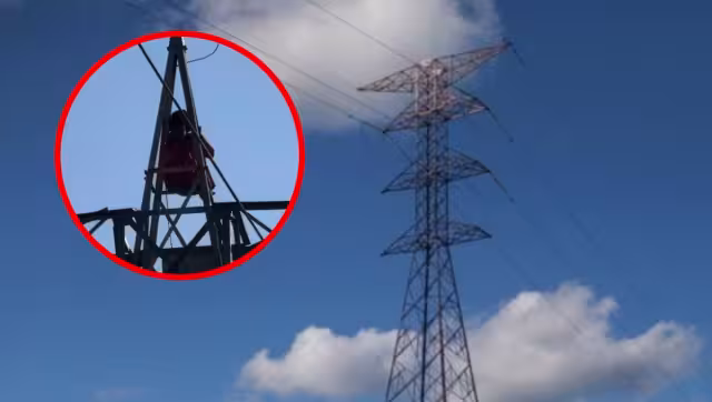 Servicios de emergencia lograron bajar a la mujer de la torre de alta tensión en Mérida