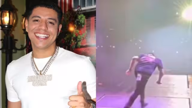 Eduin Caz sufre accidente en concierto de Grupo Firme