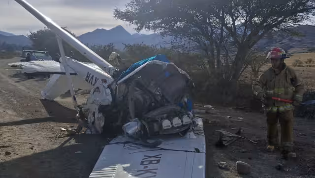 La avioneta quedó en una zona de parcelas en Jalisco