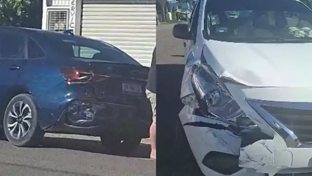Vehículo particular y taxi protagonizan choque sobre la carretera federal