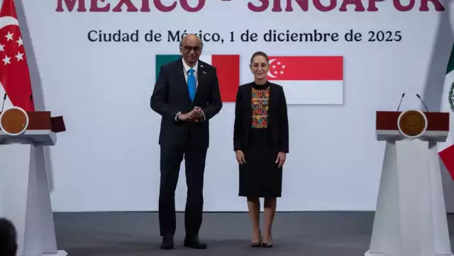 Tharman Shanmugaratnam, presidente de la República de Singapur y Claudia Sheinbaum Pardo, presidenta de México