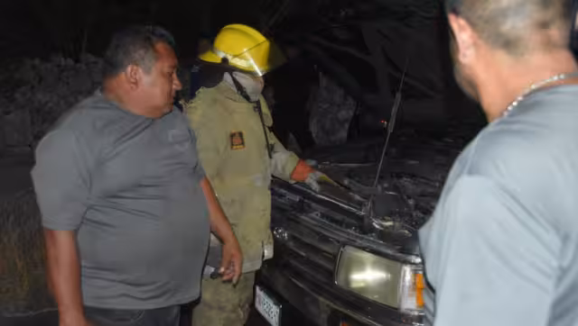 Bomberos de la SSP llegaron para sofocar el incendio