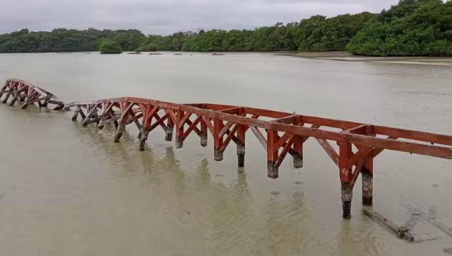Bajo nivel de agua evidencia graves daños a la infraestructura de la Mega Escultura de Chetumal