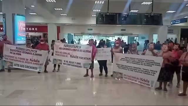 Los habitantes de Sitilpech usaron máscaras de cerdo para exponer su inconformidad en contra de Kekén en Yucatán