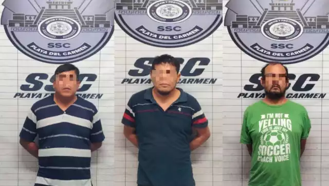 Reporte ciudadano lleva a la detención de tres hombres en la colonia Ejido de Playa del Carmen