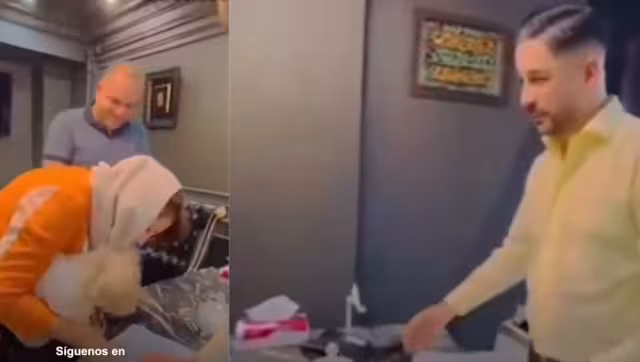 El momento polémico de la firma. Foto:Especial