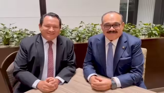 Joaquín Díaz Mena y Jorge Carlos Ramírez Marín se reunieron en el encuentro con los aspirantes de Morena a nueve gubernaturas del país