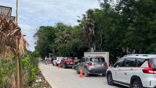 Los conductores sólo pueden entrar por el acceso Sur, pero la revisión los atrasa.
