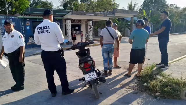 En el primer accidente el motociclista resultó con lesiones leves en la cara y ambos pies