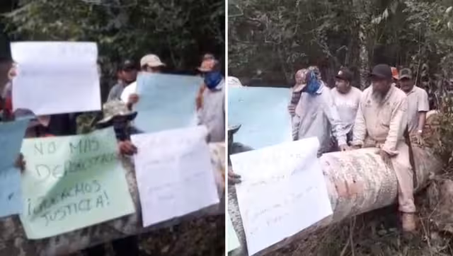 Más de un grupo de 30 personas estuvieron con la autoridad en la entrada del rancho para detener la forestación.