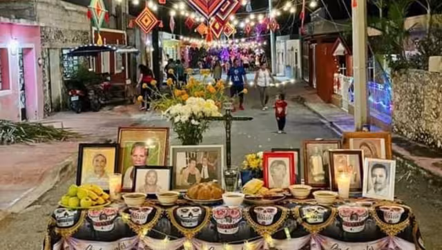 Todos los vecinos cooperaron para realizar los adornos de las calles