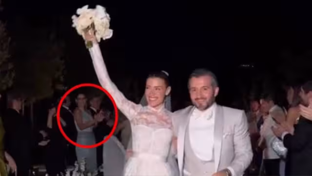 La llegada de los novios a la fiesta. Foto: Especial