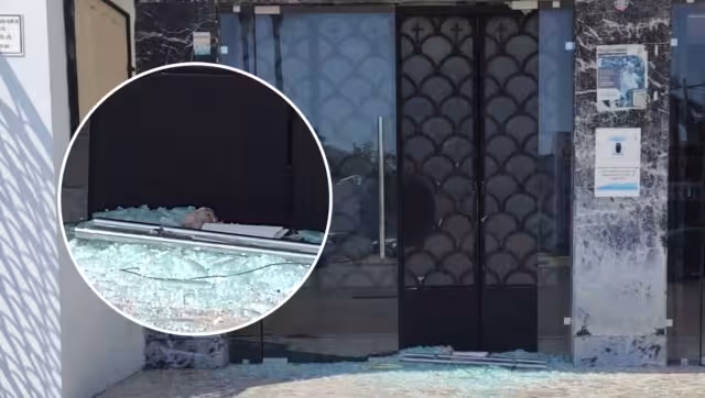 Una puerta de la iglesia en la avenida Cupules de Mérida fue vandalizada