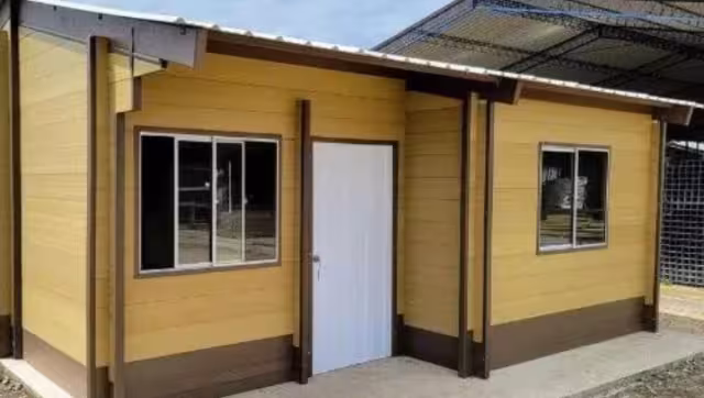 Estas casas son prefabricadas por la empresa MexyTech de China