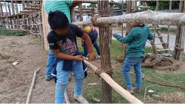 Expuso que es fácil, que lo importante es tener paciencia, ejercer cada vuelta del bejuco con seguridad y firmeza