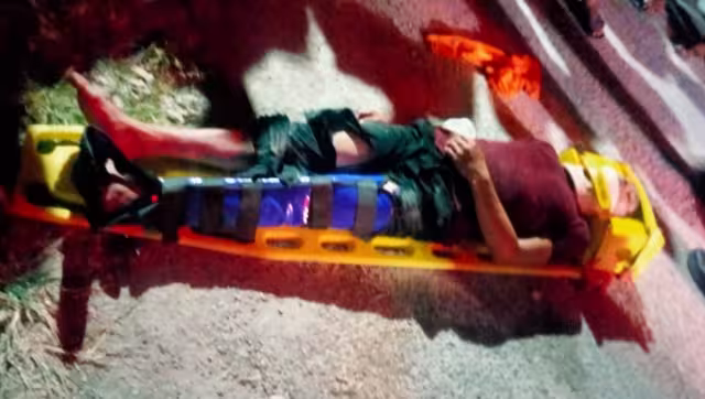 Paramédicos de la Cruz Roja Mexicana auxiliaron al lesionado