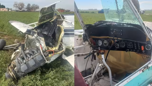 Así terminó la avioneta que cayó en San Luis Río Colorado