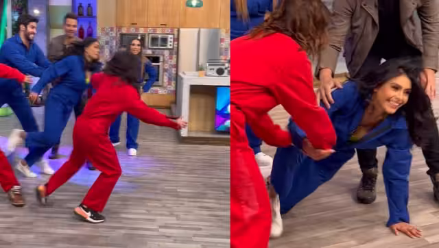 El momento de la caída, la cual, no pasó a mayores. Foto: Especial