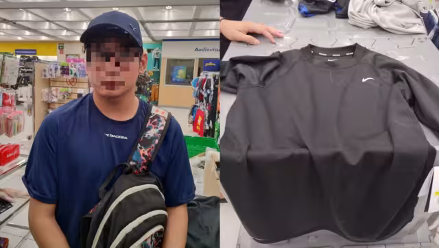 El joven se había guardado playeras de diferentes marcas en su ropa